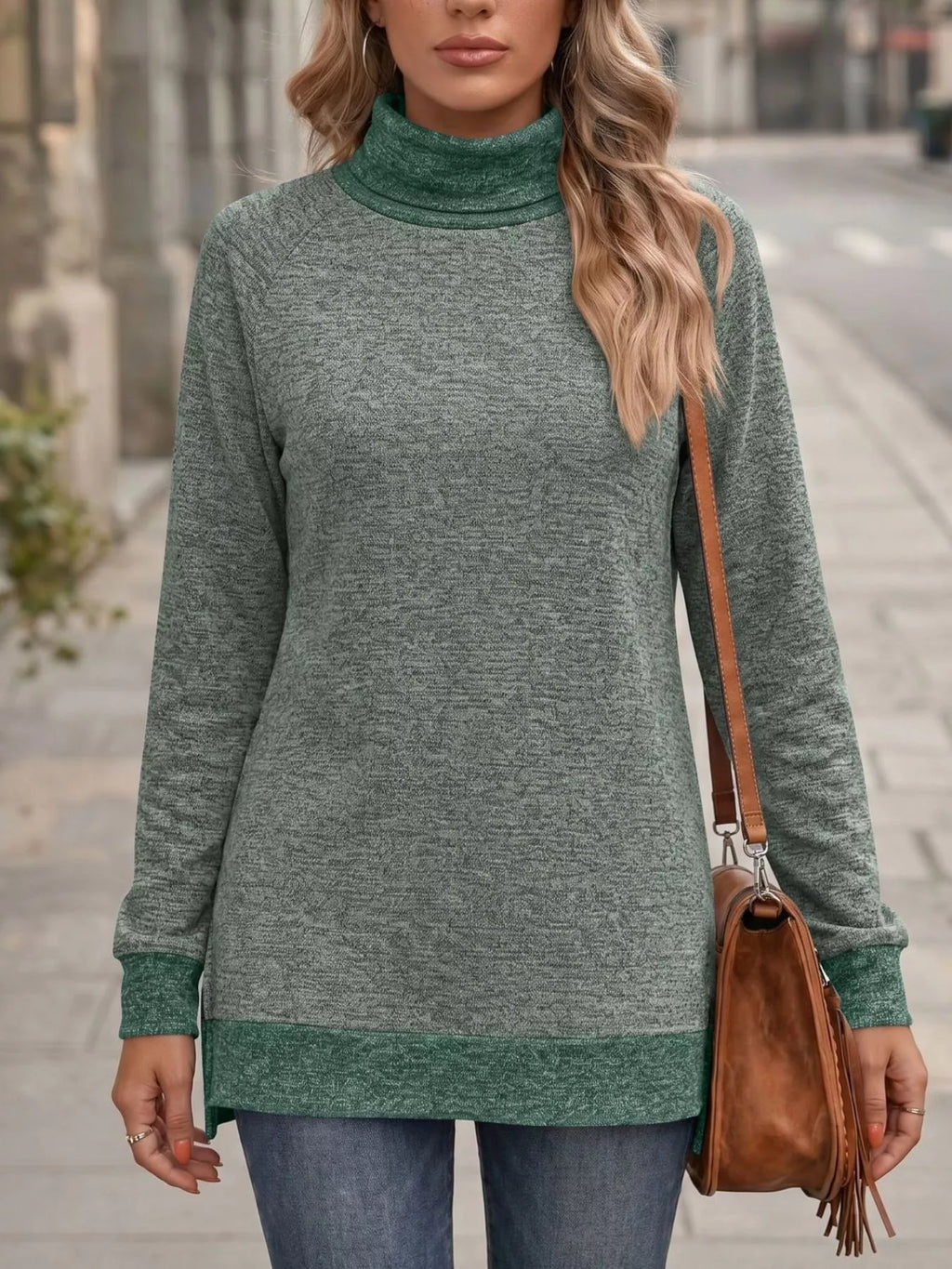 Turtleneck Raglan Sleeve T-shirt (23)
