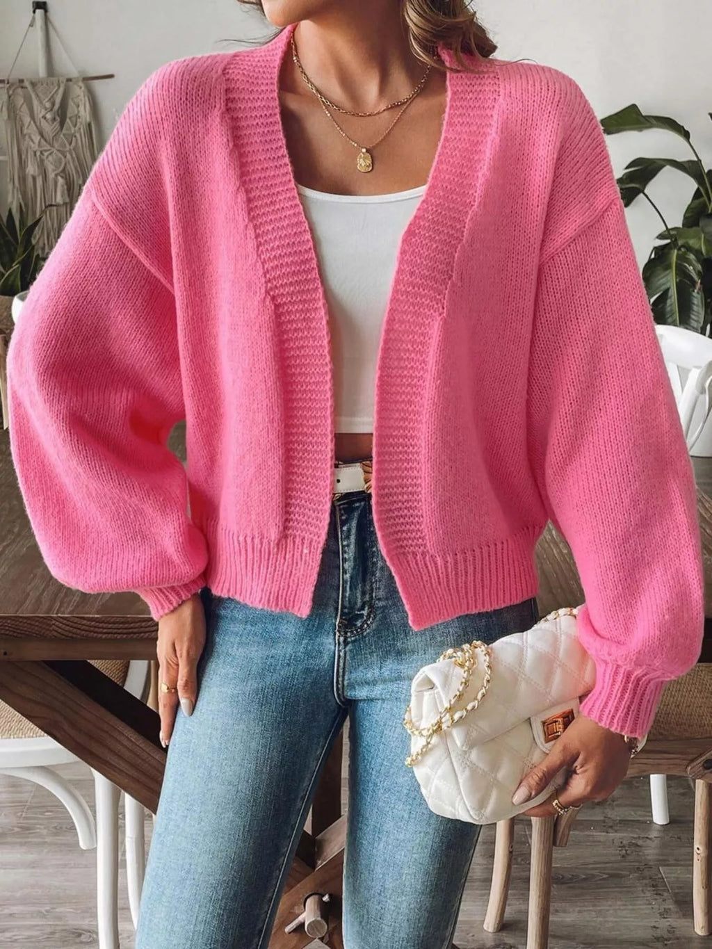 Open Front Dropped Shoulder Cardigan (7)