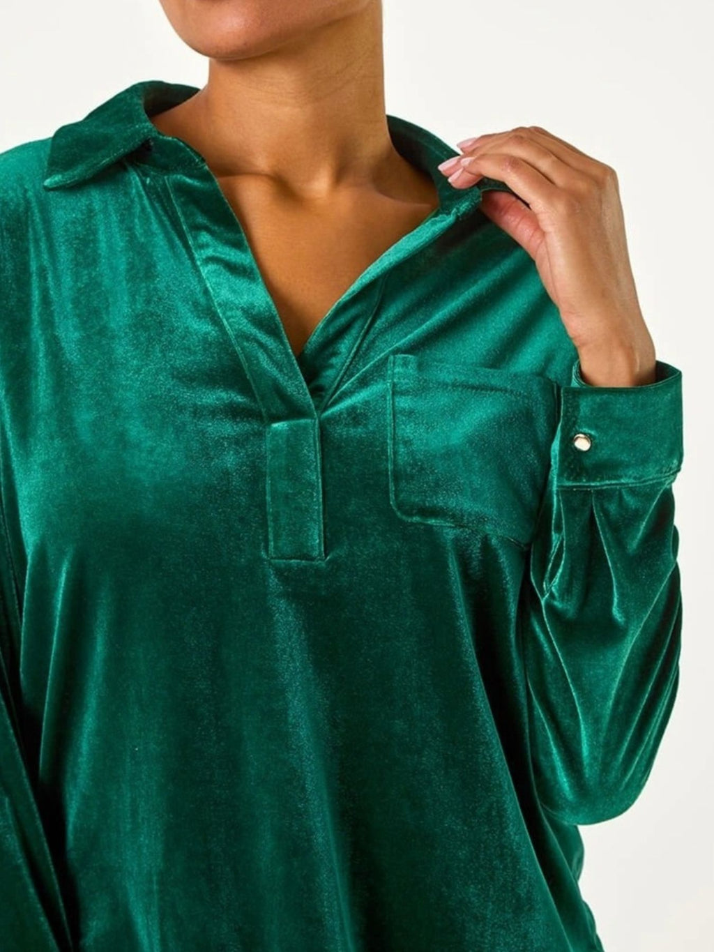 Velvet Long Sleeve Blouse (2)