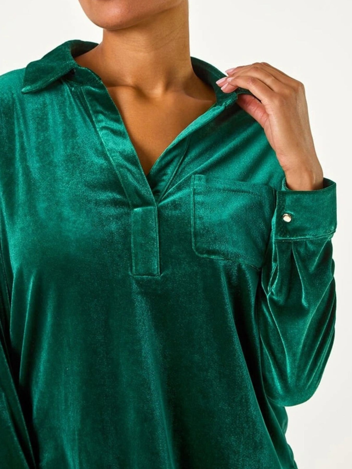 Velvet Long Sleeve Blouse (2)