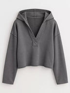 Dropped Shoulder Cropped Hoodie (23)