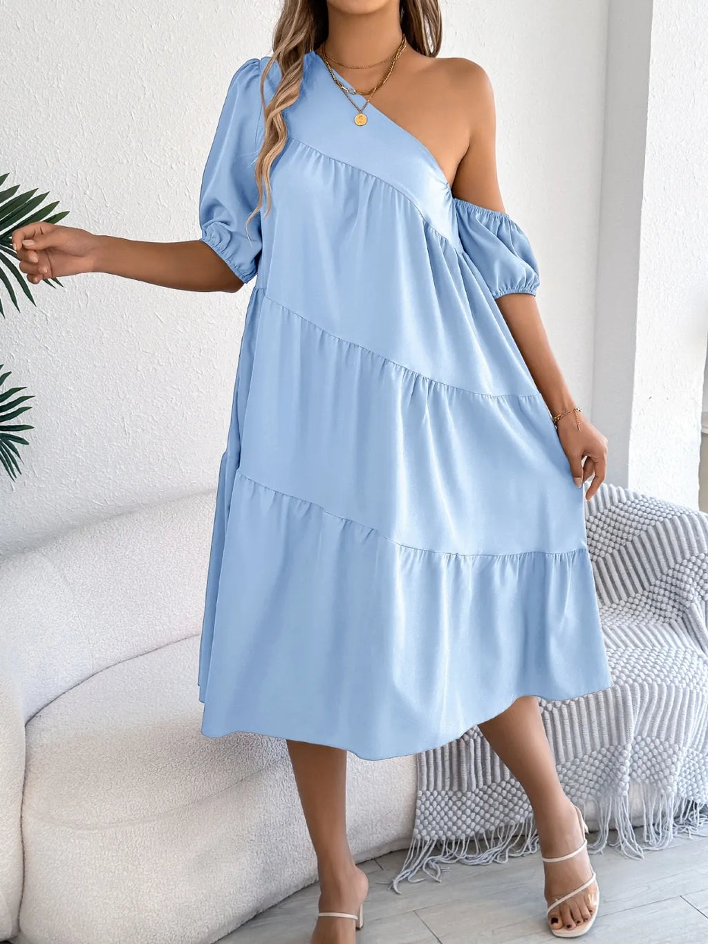 Single Shoulder Tiered Dress (15)