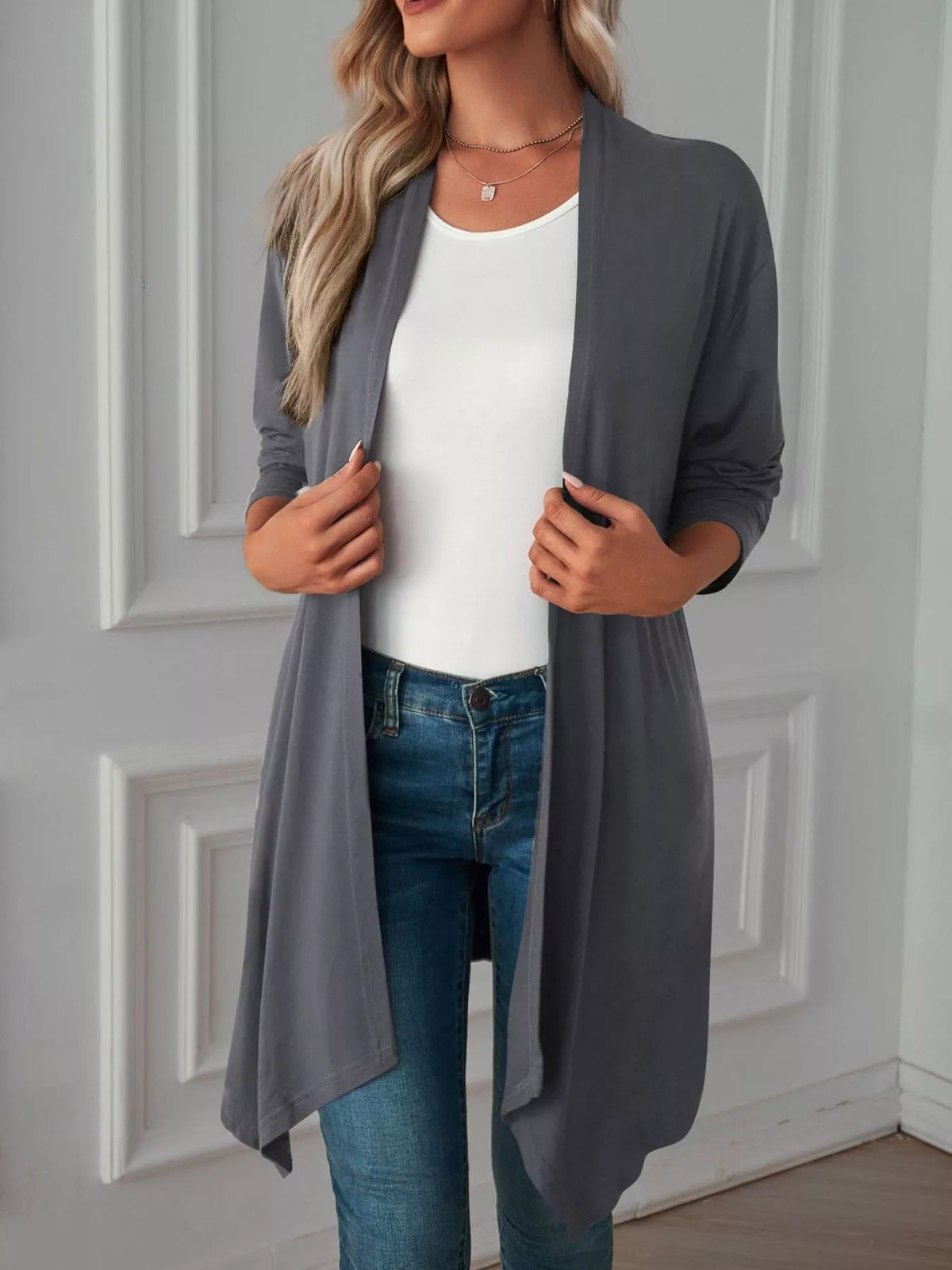 Lightweight Open Front Cardigan (9)