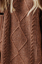 Cable-knit Round Neck Sweater Dress (9)