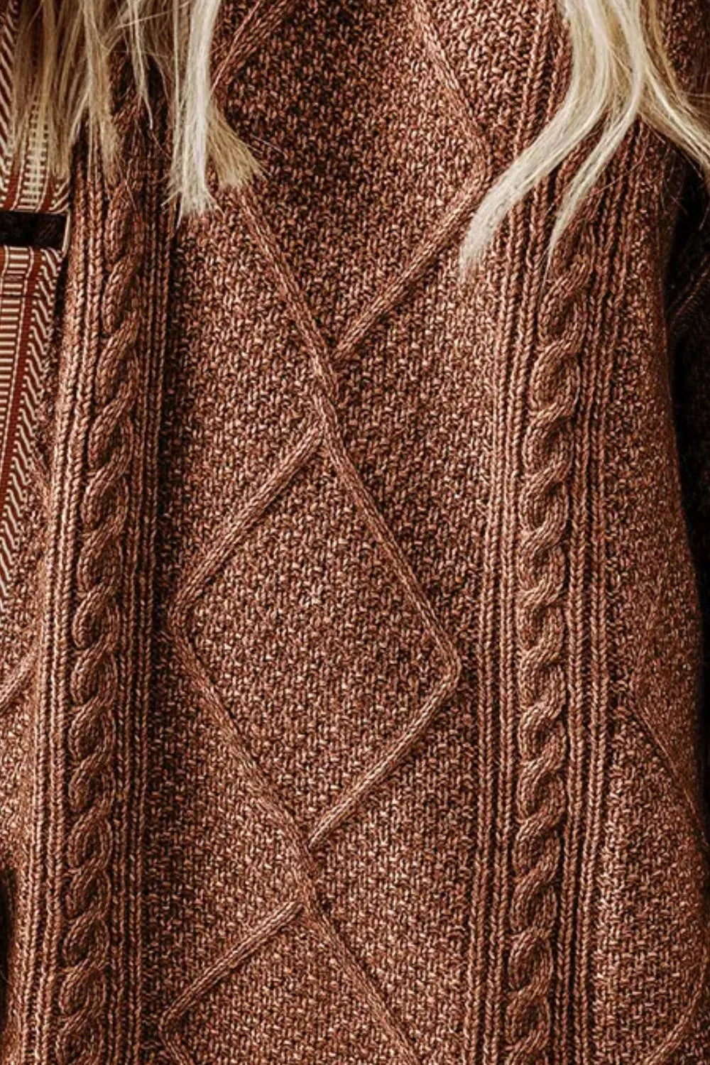 Cable-knit Round Neck Sweater Dress (9)