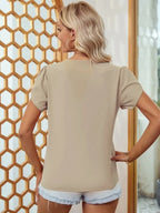 V-neck Petal Sleeve Blouse (12)