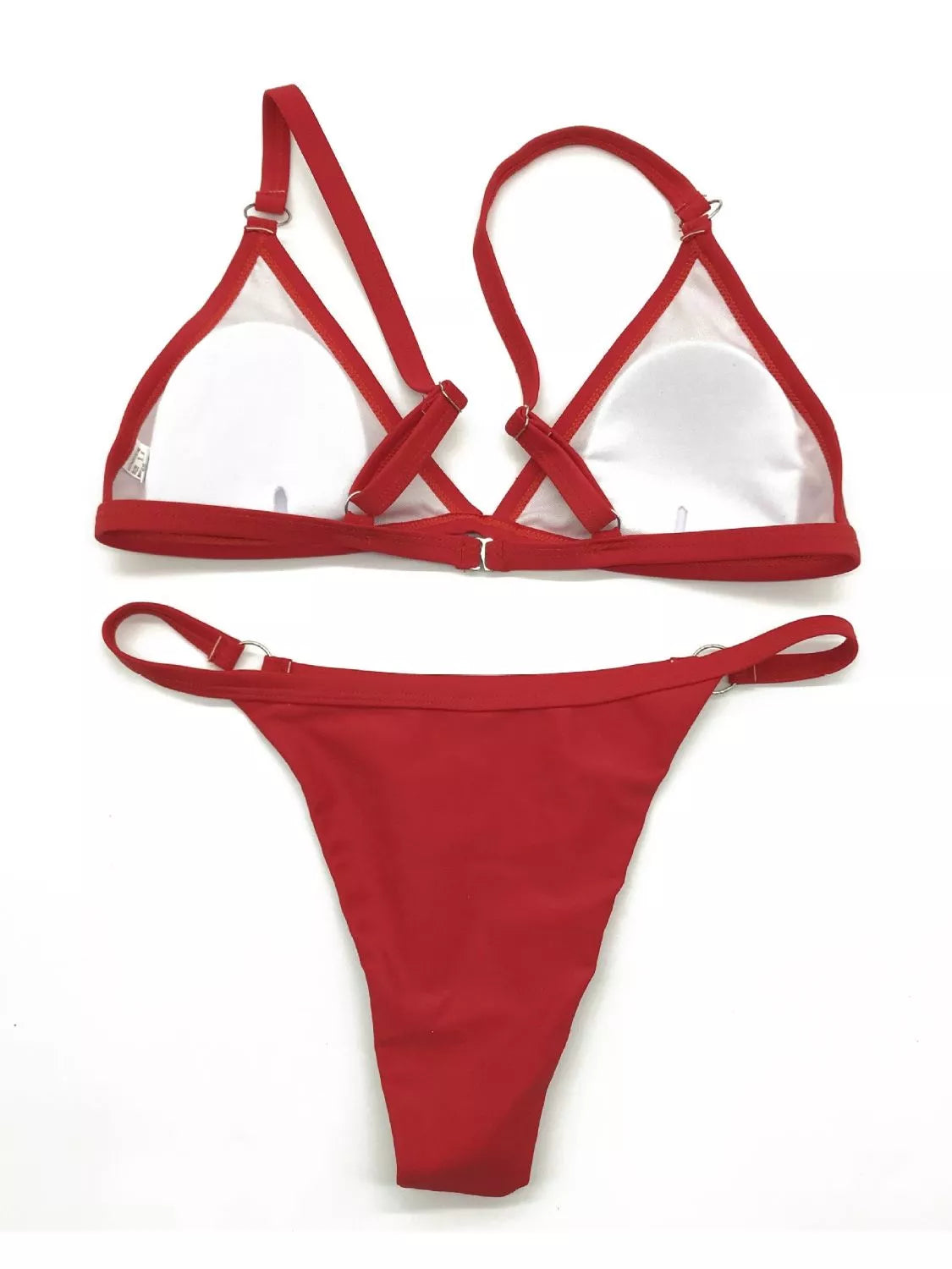 Solid Color Ring Detail Bikini Set (10)