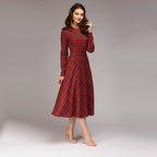 Plaid Elegant Midi Dress photo 1