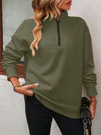 Zip-up Dropped Shoulder Sweatshirt (19)