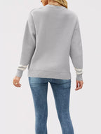Letter Crew Neck Dropped Shoulder Sweater (5)