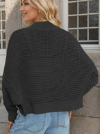 Openwork Open Front Long Sleeve Cardigan (5)