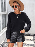 Lace Detail Cutout Long Sleeve Pullover Sweater (5)