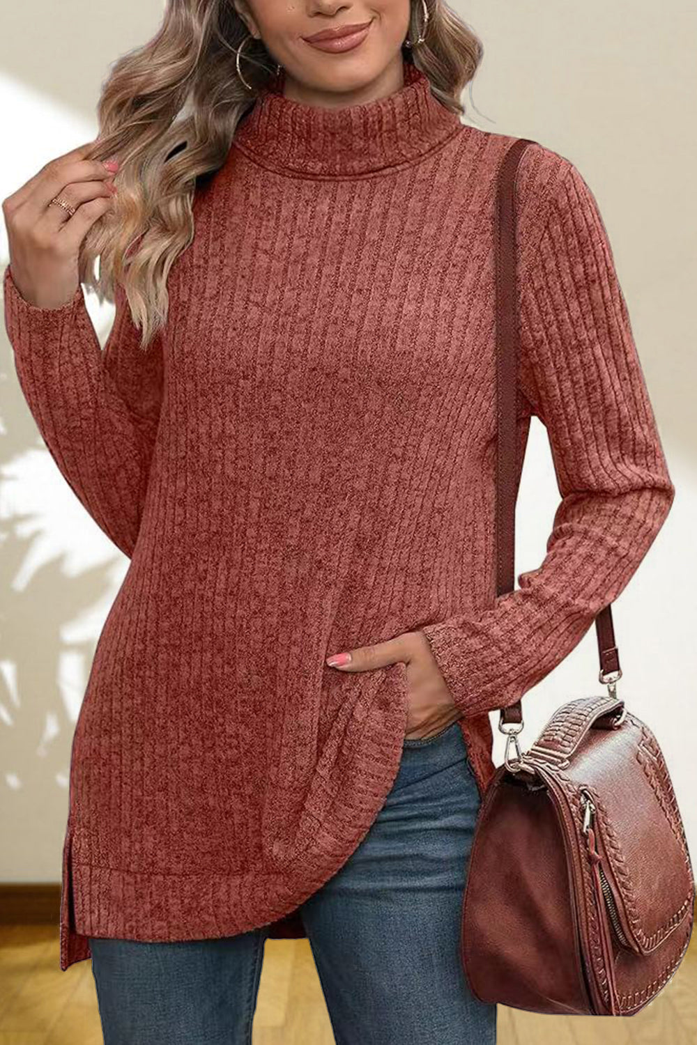 Turtleneck High Low Top (25)