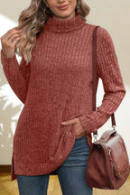 Turtleneck High Low Top (25)