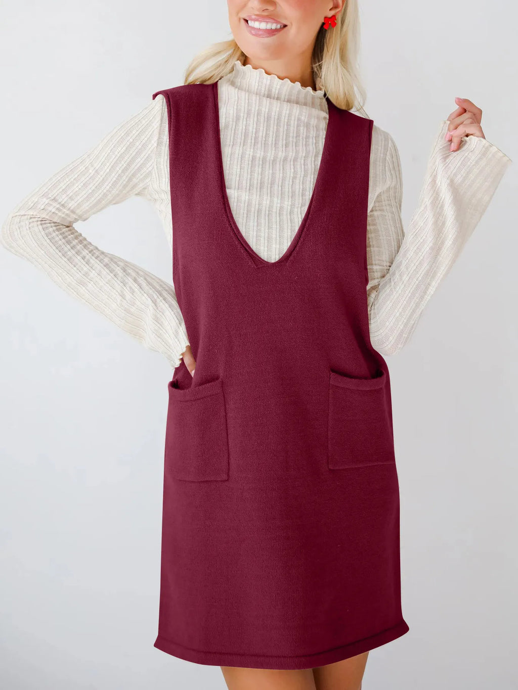 Sleeveless Knit Dress Pockets (12)