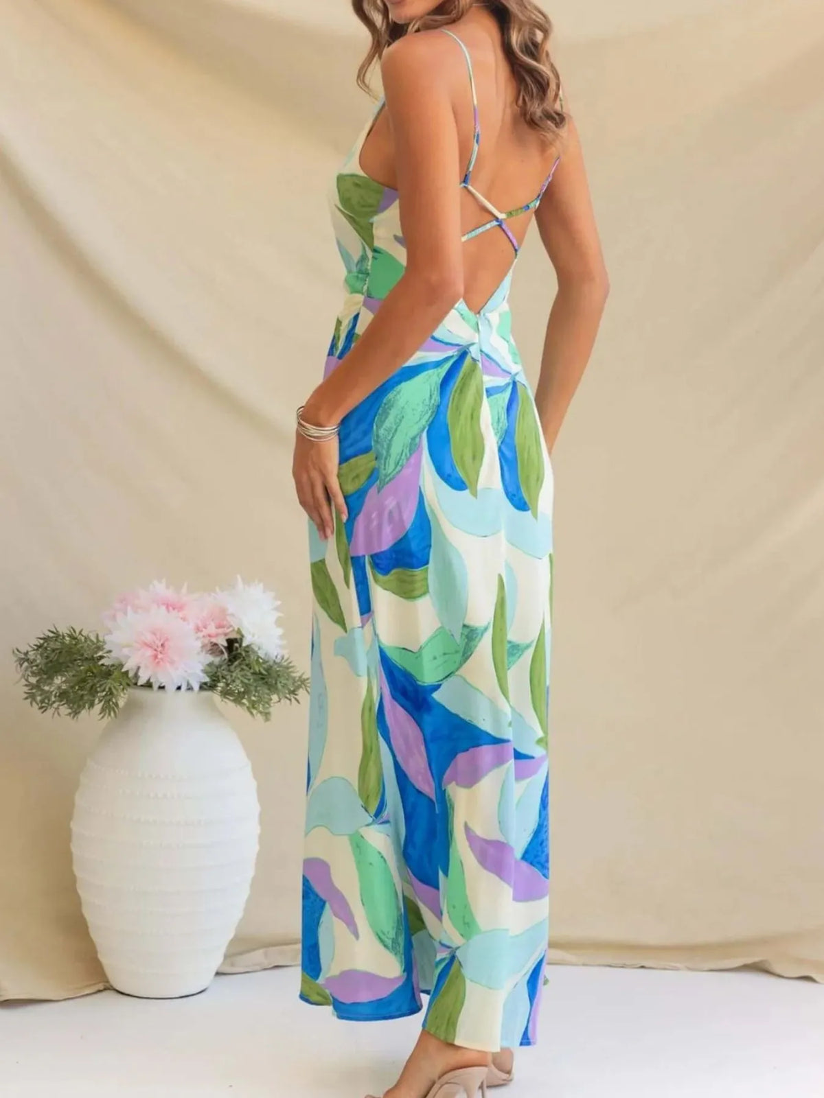 Printed Backless Sleeveless Maxi Dress (5)