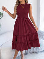 Smocked Sleeveless Tiered Dress (24)