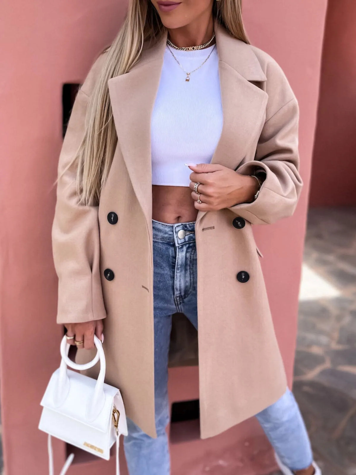 Full Size Double-breasted Wool Coat Plus (8)