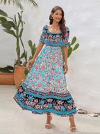 Floral Flounce Sleeve Midi Dress (11)