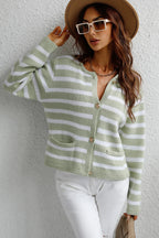 Striped Button Down Long Sleeve Cardigan (10)