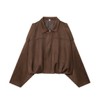Suede Effect Bomber Jacket Coat photo 4