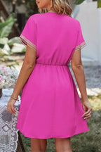 Tassel V-neck Short Sleeve Dress (2)