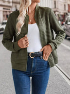 Textured Zip-up Long Sleeve Jacket (3)