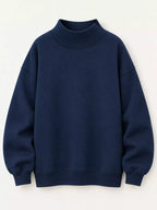 Oversized Mock Neck Long Sleeve Sweatshirt (52)