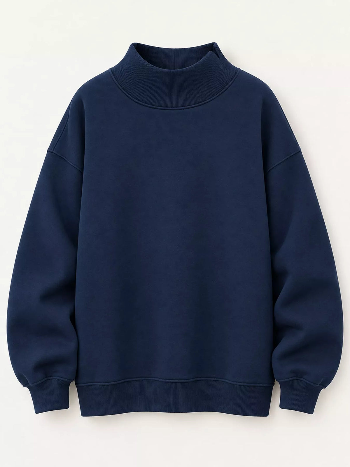 Oversized Mock Neck Long Sleeve Sweatshirt (52)