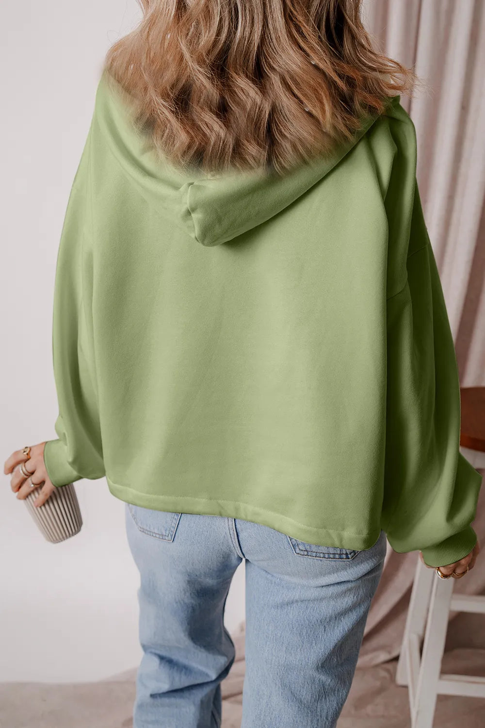 Pocketed Half Zip Dropped Shoulder Hoodie (12)