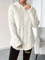Cozy Textured Drawstring Fleece Hoodie (12)
