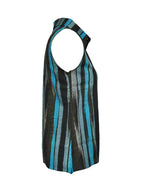Button Detail Striped Sleeveless Shirt (3)