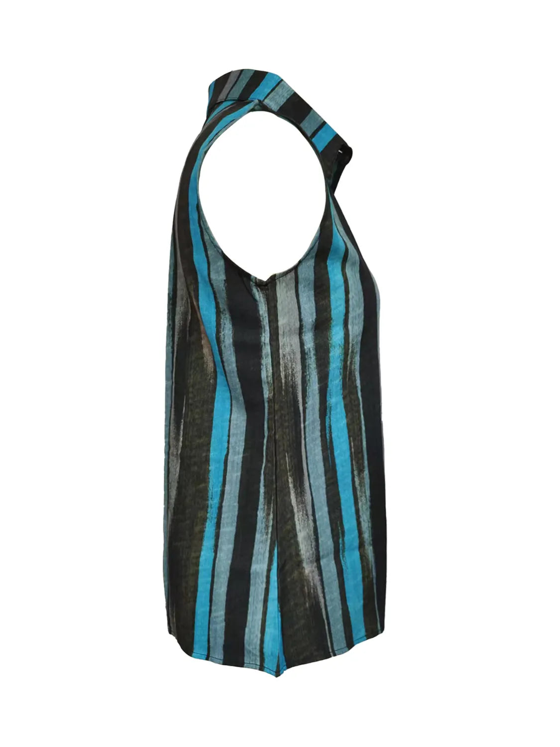 Button Detail Striped Sleeveless Shirt (3)