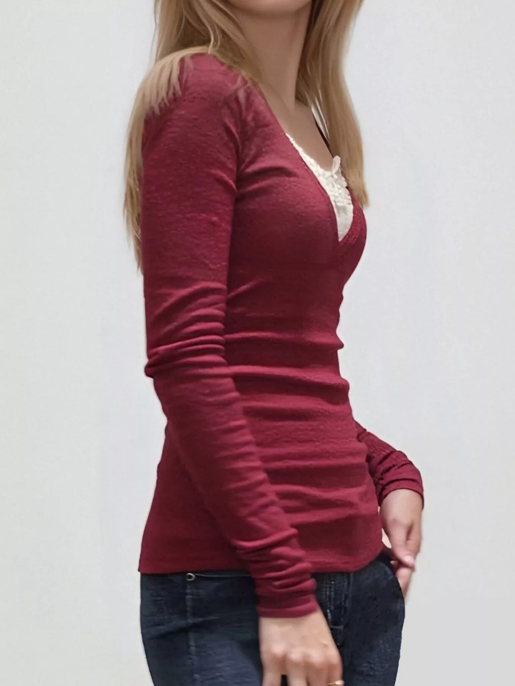 Long Sleeve T-shirt Lace Detail (3)