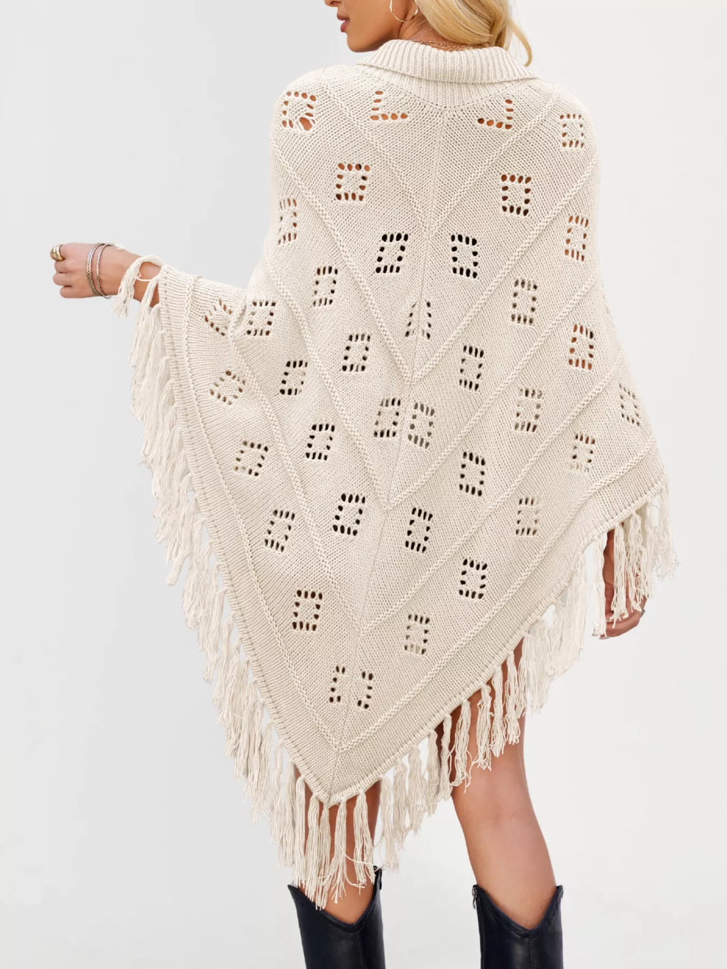 Fringe Openwork Knit Cover Up (3)