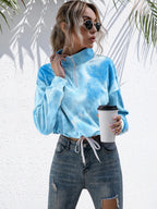 Tie-dye Quarter Zip Dropped Shoulder Sweatshirt (3)