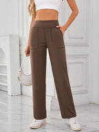 High Waist Active Pants Pockets