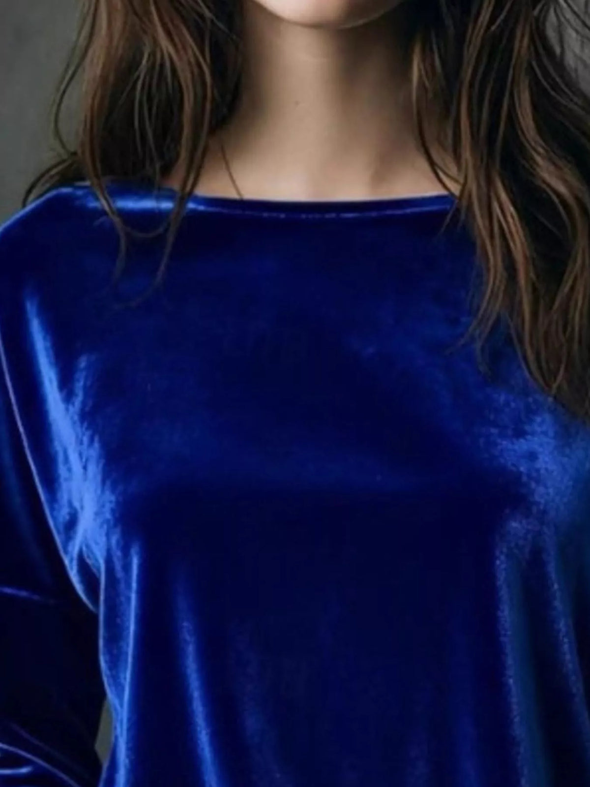 Full Size Velvet Long Sleeve T-shirt Plus (14)