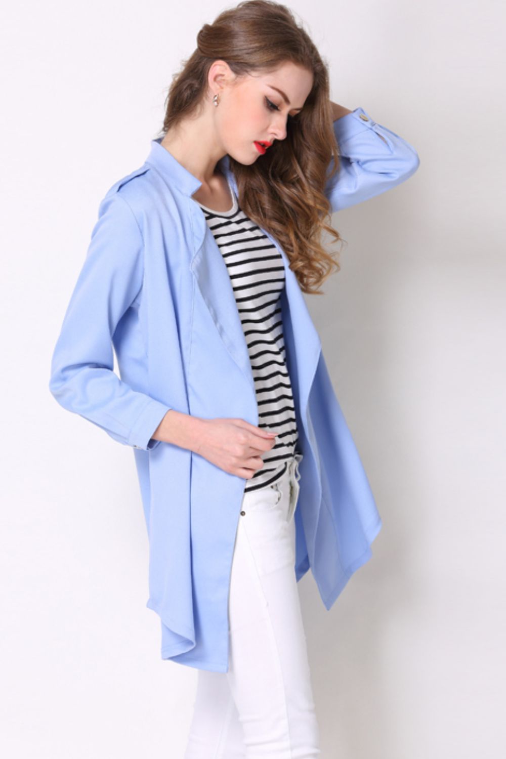 Full Size Open Front Longline Trench Coat (8)