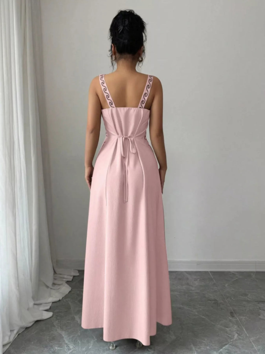 Floral Sleeveless Maxi Dress Side Slit (2)