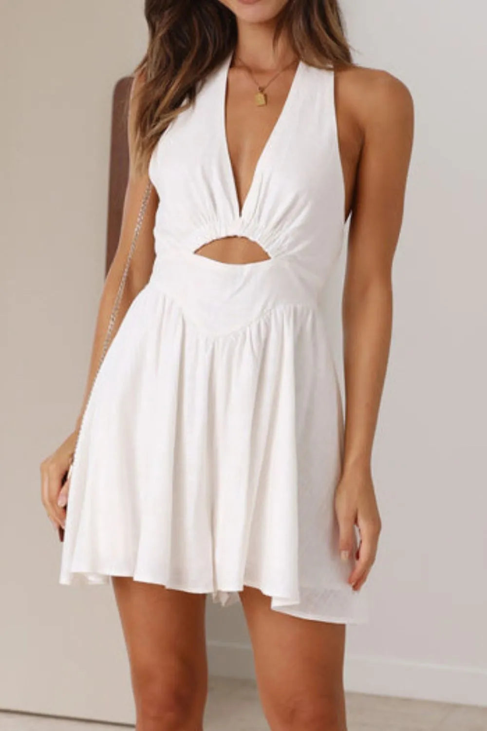 Cutout Halter Neck Mini Dress (3)