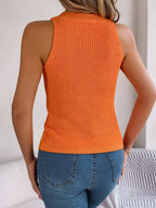 Cable-knit Round Neck Vest (15)