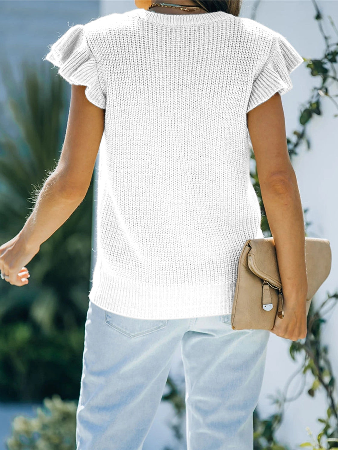 Round Neck Cap Sleeve Sweater (9)