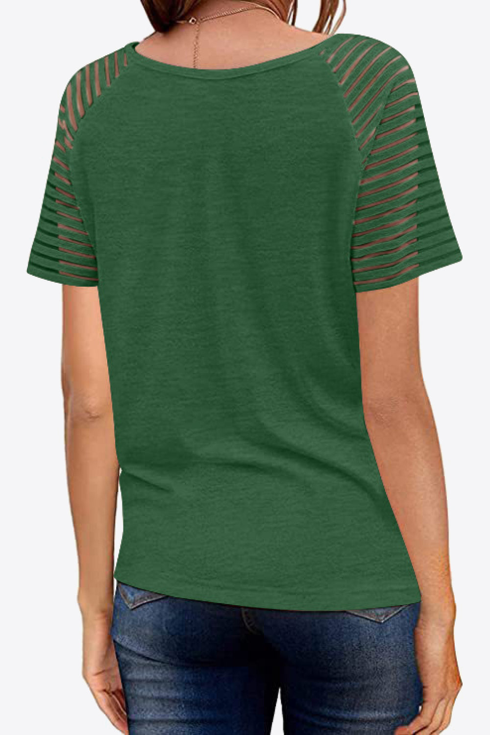 V-neck Raglan Sleeve Tee (14)