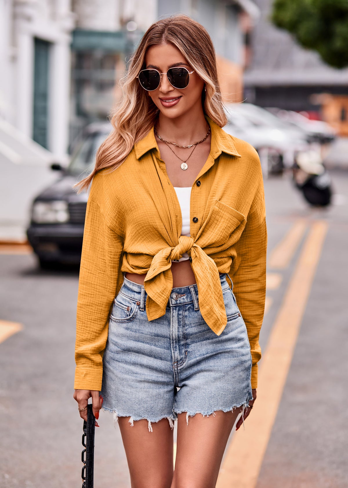 Textured Dropped Shoulder Longline Shirt (6)