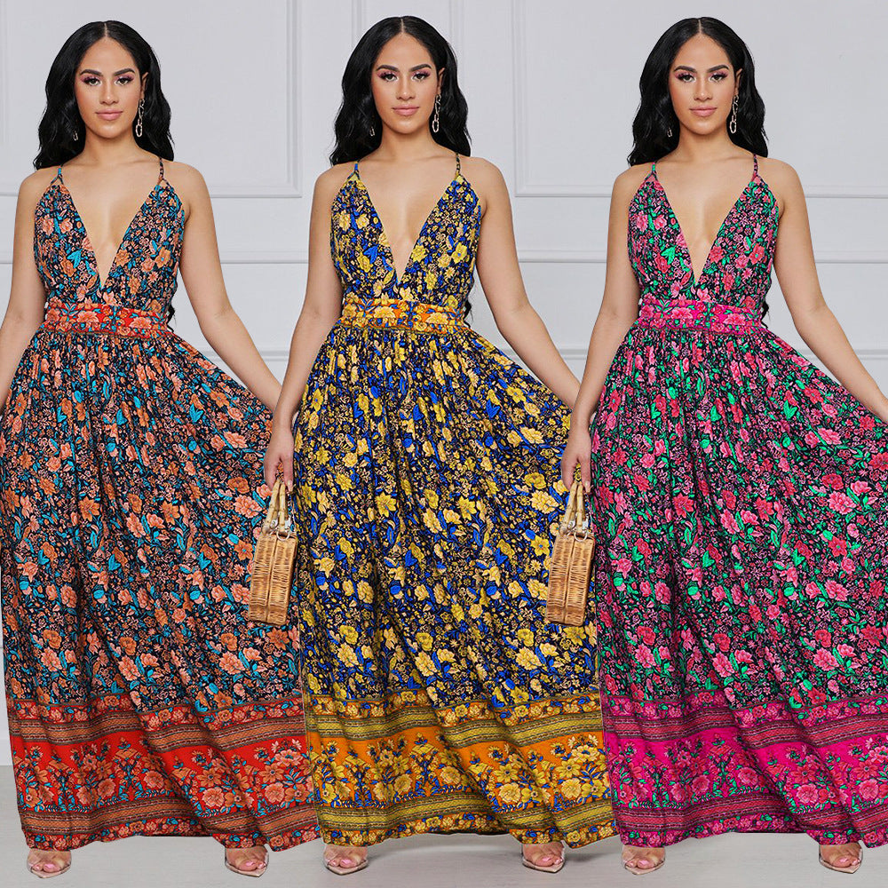 V-neck Sling Floral Dress photo 4