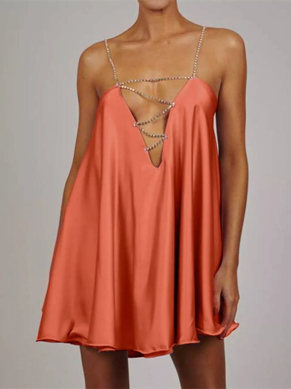 Rhinestone Embellished Plunge Mini Dress (12)