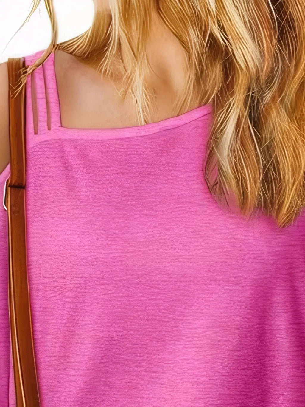 Asymmetrical Neck Half Sleeve T-shirt (3)