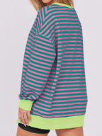Notched Long Sleeve Oversized Sweatshirt (12)