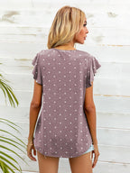 Round Neck Butterfly Sleeve Top (22)